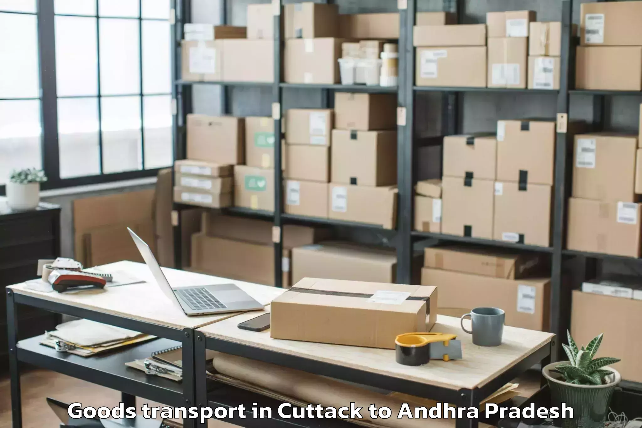 Professional Cuttack to Nidamanur Goods Transport